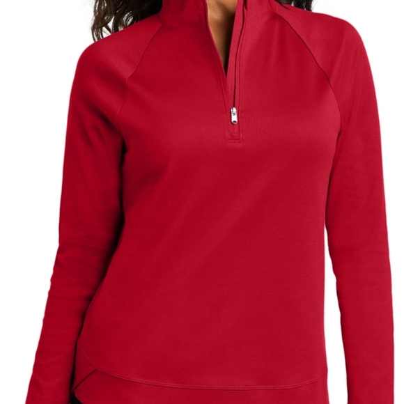 Dale of Norway Red Merino Wool Silk Quarter Zip Sweater Flawed M Women's  Flawed - Picture 1 of 7